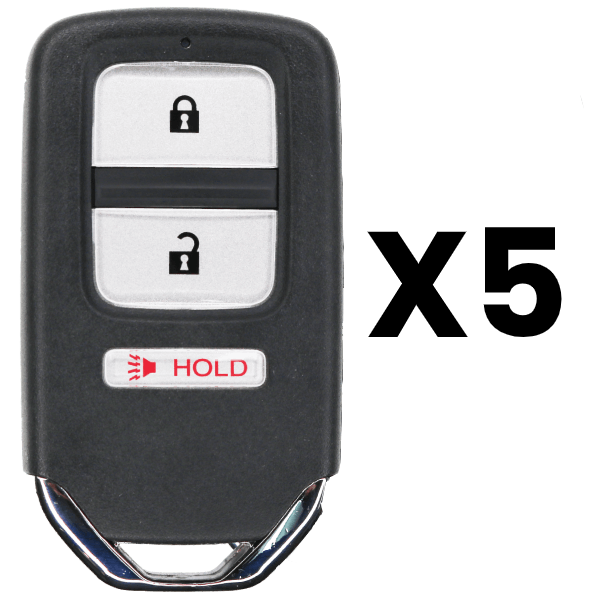 2015-2017 Honda 3-Button Smart Key Fob FCC KR5V1X Part number 72147-T5A-A01 Pack Of 5 (AFTERMARKET)