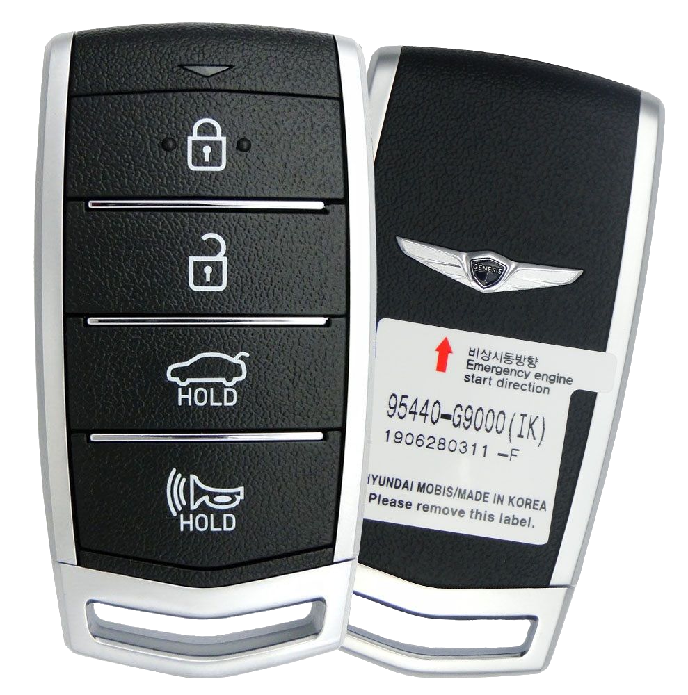 2019-2021-Hyundai-Genesis-G70-Sedan-4-Button-Smart-Key-Fcc-SY5HIFGEO4-Pn-95440-G9000-1.png 2019-2020 Genesis 4-Button Smart Key Fob FCC TQ8-FOB-4F16 TQ8FOB4F16 Part number 95440-G9000 95440G9000 (OEM) - Image 1