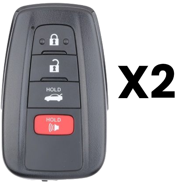 2019-2019 Toyota 4-Button Smart Key Fob FCC HYQ14FBE-0410 Part number 8990H-07010 Pack Of 2 (AFTERMARKET)