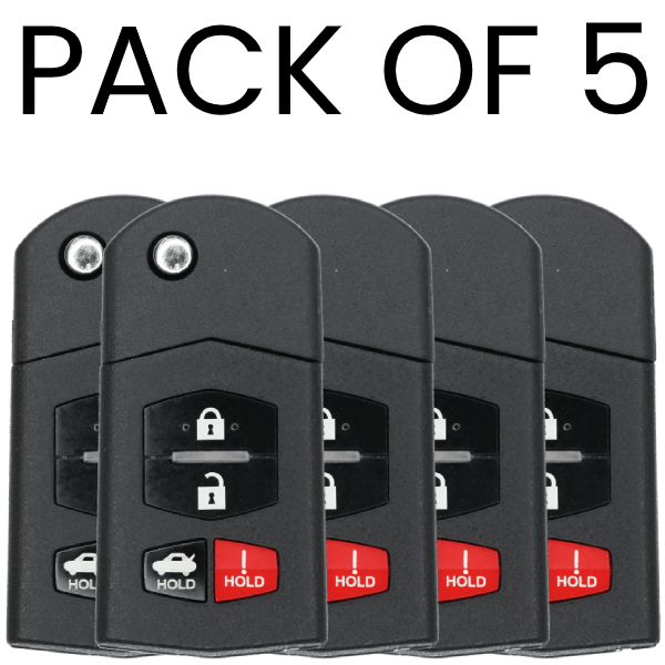 4 Button Remote Flip Key For Mazda Fcc KPU41788 Pn GP7A-67-5RY Pack Of 5