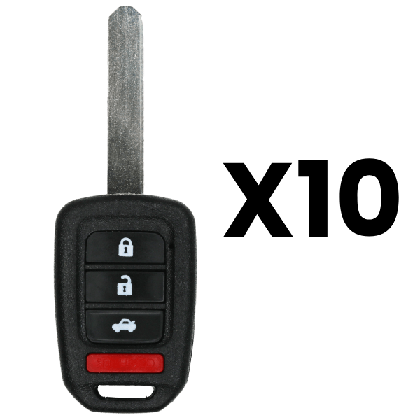 4 Button Remote Head Key For Honda Fcc MLBHLIK6-1TA Pn 35118-T2A-A60 Pack Of 10 (K4L)