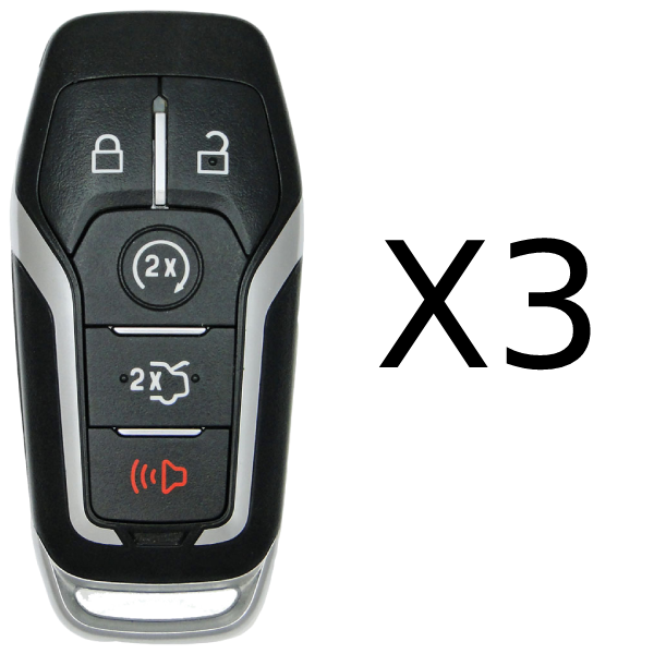 2013-2020 Ford Lincoln 5-Button Smart Key Fob FCC M3N-A2C31243300 Part number 164-R7989 Pack Of 3 (AFTERMARKET)
