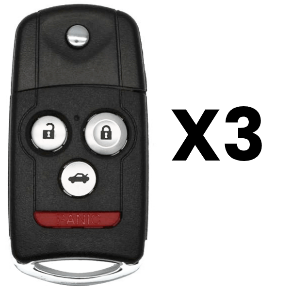 Acura Honda Remote Flip Key 4 Button Fcc MLBHLIK-1T Pack Of 3