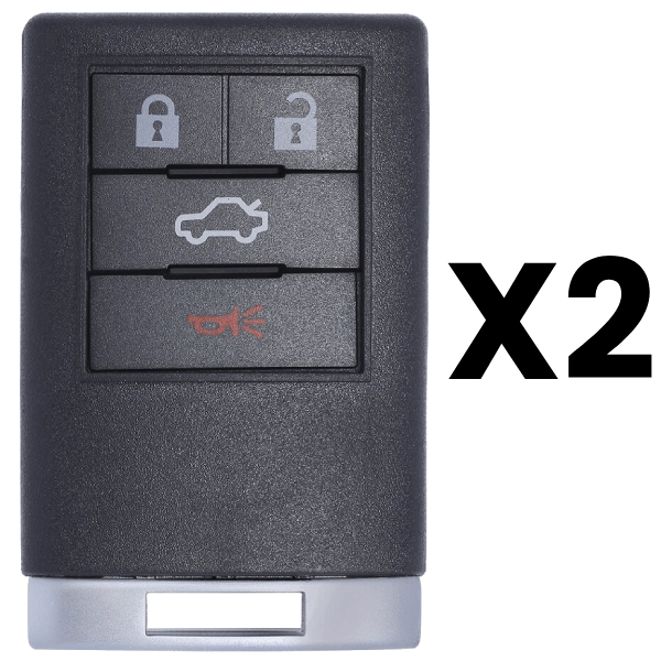 Cadillac CTS DTS 4 Button Keyless Entry Remote Fcc OUC6000066 Pn 22889449 Pack Of 2