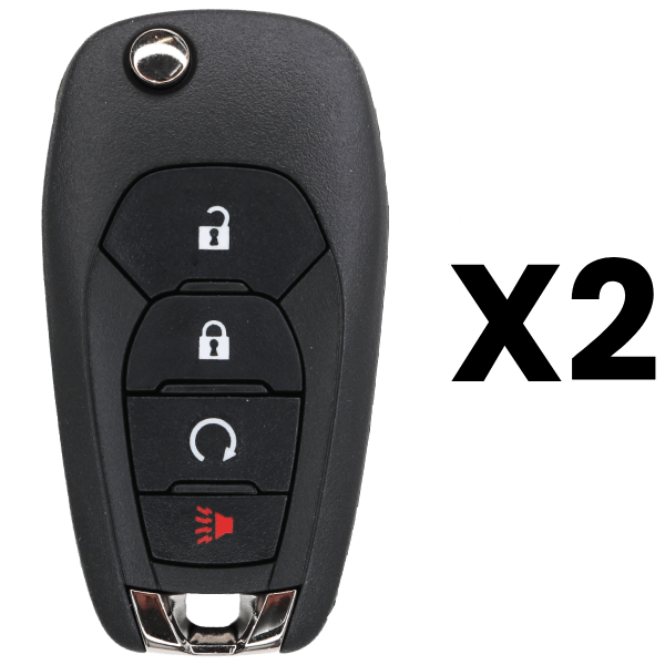 Chevrolet Cruze 4 Button Flip Key Fcc LXP-T004 Pn 13530746 433 Mhz Pack Of 2