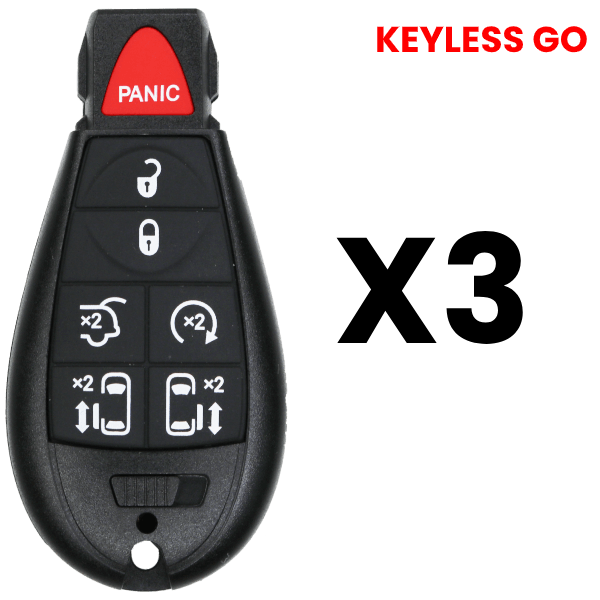 Chrysler 7 Button Keyless Go Fobik Smart Key Fcc IYZ-C01C Pn 05026590AG Pack Of 3