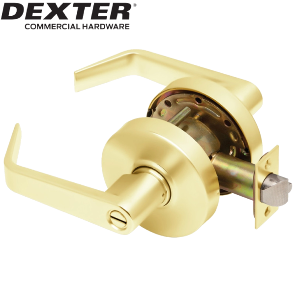 DEXTER Grade 2 Privacy Cylindrical Lock Bright Brass Finish