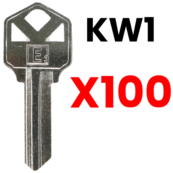 E3 KW1 Keys Nickel Plated 100-PACK KWI-1KE-NP
