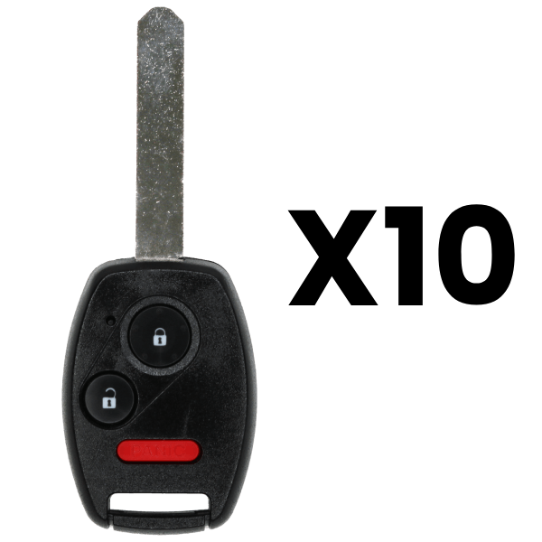 Honda 3 Button Remote Head Key Fcc OUCG8D-380H-A Chip 46 Chip Pn 35111-SHJ-305 Pack Of 10 (K4L)