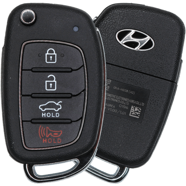 Hyundai 4 Button Flip Key Fcc OKA-NO38 (AD) Pn 95430-F2000 95430-F2001