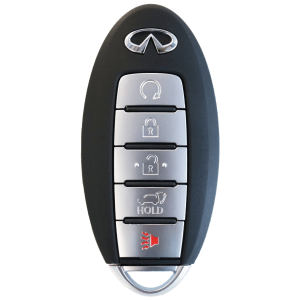 Infiniti-5-Button-Proximity-Smart-Key-Fcc-KR5S180144014-Pn-285E3-9NB5A-1.png 2013-2016 Infiniti 5-Button Smart Key Fob FCC KR5S180144014 Part number 285E3-3JA5A 285E33JA5A 285E39NA5A 285E3-9NA5A 285E39NB5A 285E3-9NB5A (OEM) - Image 1