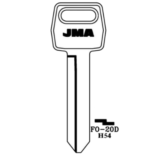 JMA Ford 10 Cut Key Blank FO-20D H54