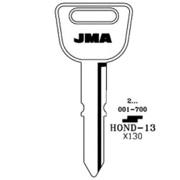 JMA Honda HD81 / X130 Mechanical Key HOND-13