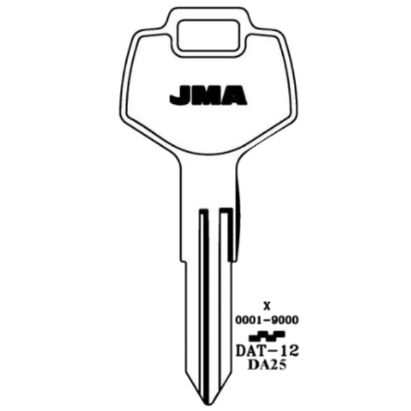 JMA Nissan Infiniti Subaru 8 Cut Key Blank DAT-12 X123 DA25