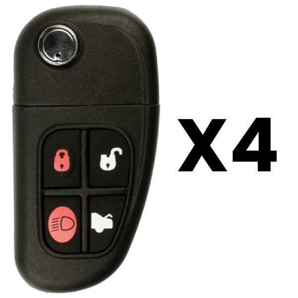 Jaguar 4 Button Flip Key Fcc NHVWB1U241 Pn 1X43-15K601-AB Pack Of 4