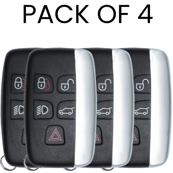 Jaguar-Land-Rover-Range-Rover-5-Button-Smart-Key-Fcc-KOBJTF10A-Pack-Of-4-1.png 2011-2020 Jaguar Land Rover 5-Button Smart Key Fob FCC KOBJTF10A Part number 5E0U50707 Pack Of 4 (AFTERMARKET) - Image 1