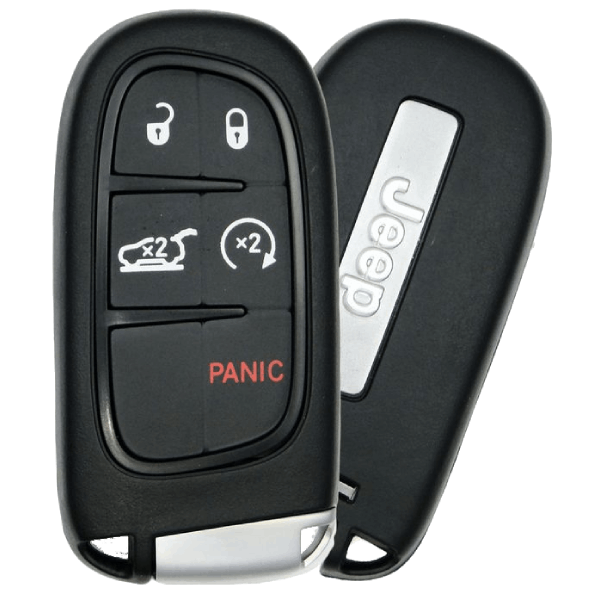 Jeep-5-Button-Proximity-Smart-Key-Fcc-GQ4-54T-Pn-68141580-AC-2-2-1.png 2014-2023 Jeep 5-Button Smart Key Fob FCC GQ4-54T GQ454T Part number 68141580 68141580AG 68141580AJ (OEM) - Image 1