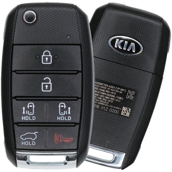 Kia Sedona 6 Button Flip Key Fcc TQ8-RKE-4F37 Pn 95430-A9350 (OEM)
