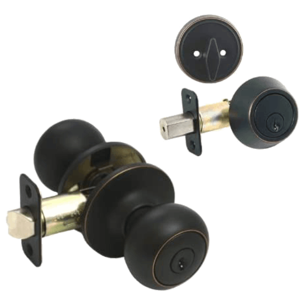 Combo Lockset Knob And Deadbolt  Oil Rubbed Bronze ORB Finish (KW1)