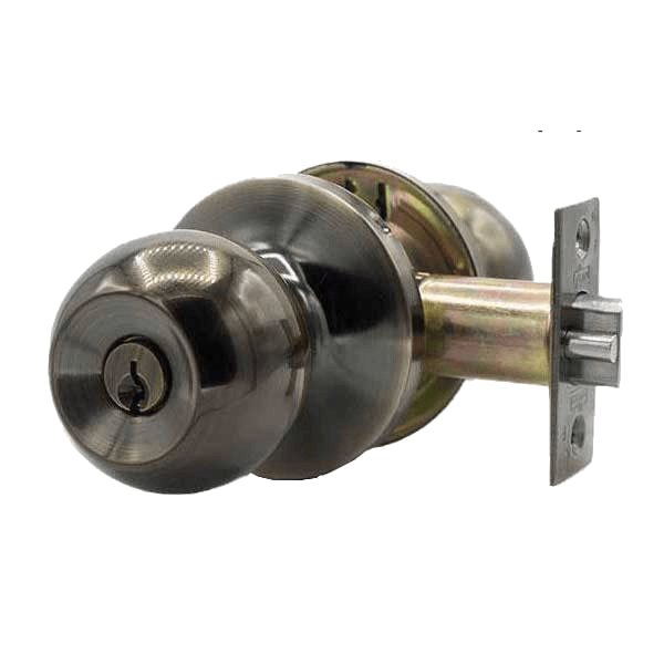 Grade 3 Entrance Cylindrical Knob Lock Set 2-3/4” And 2-3/8" DarkAntique Brass (KW1)