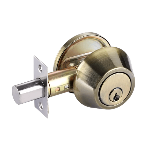 Grade 3 Single Cylinder Deadbolt, 2-3/8″ or 2-3/4″ Adjustable Backset Conventional Cylinder Antique Brass Finish (SC1)
