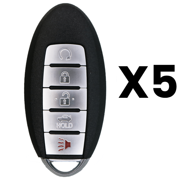 2019-2021 Nissan 5-Button Smart Key Fob FCC KR5TXN7 Part number 285E3-9DJ3B Pack Of 5 (AFTERMARKET)