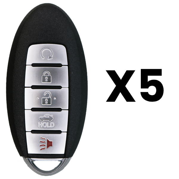 2016-2019 Nissan Infiniti 5-Button Smart Key Fob FCC KR5S180144014 Part number 285E3-4RA0B Pack Of 5 (AFTERMARKET)