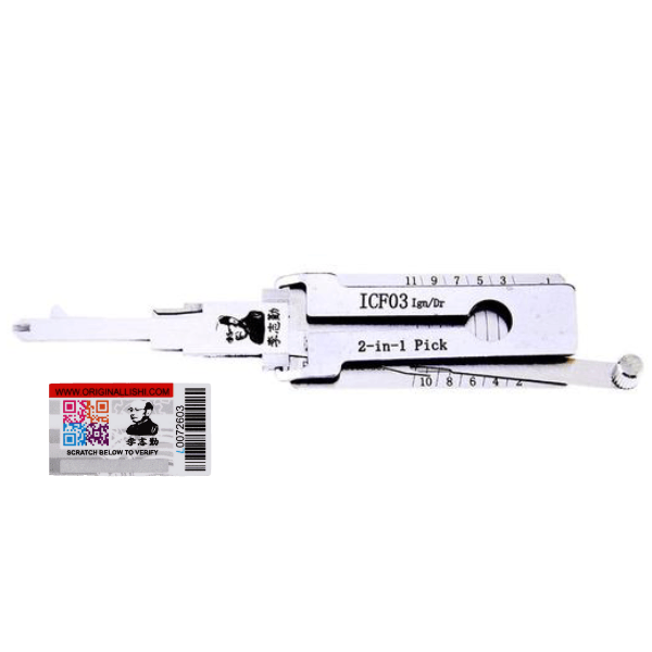 Original Lishi ICF03 For Ford Mazda 11 Cut Ign Door 2 In 1