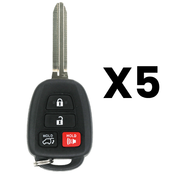 Toyota 4 Button Remote Head Key Fcc GQ4-52T H Chip Pn 89070-0R100 Pack Of 5