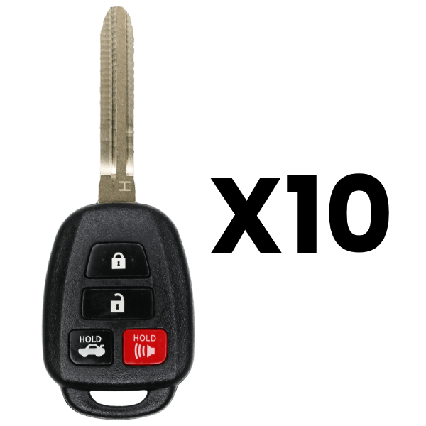Toyota 4 Button Remote Head Key Fcc HYQ12BDM H Chip Pn 89070-02880 Pack Of 10 (K4L)
