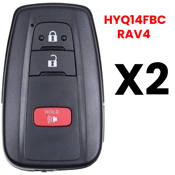 2019-2021 Toyota 3-Button Smart Key Fob FCC HYQ14FBC Part number 8990H-0R010 US Production Pack Of 2 (AFTERMARKET)