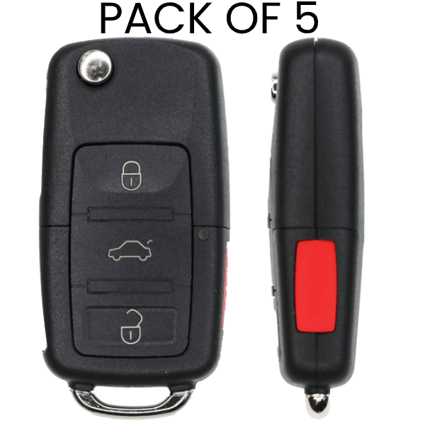 Volkswagen 4 Button Remote Flip Key Fcc 1J0959753AM Pn NBG735868T Pack Of 5