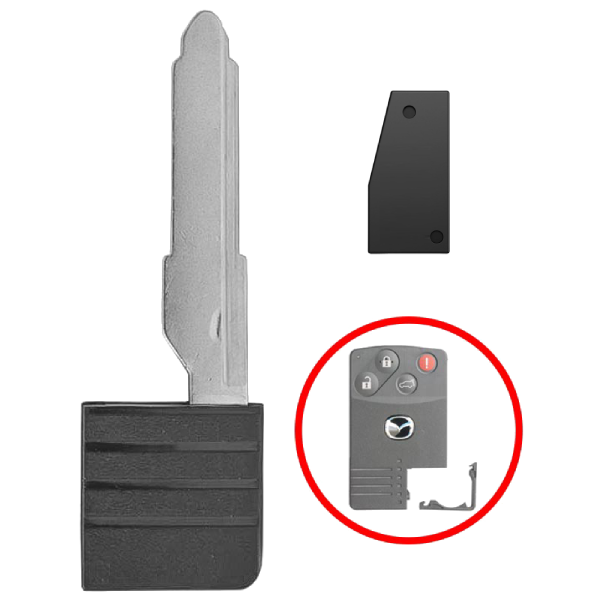 2006-2010 Mazda Emergency Key MZ27 Part Number D4Y1-76-2GXA With Chip (AFTERMARKET)