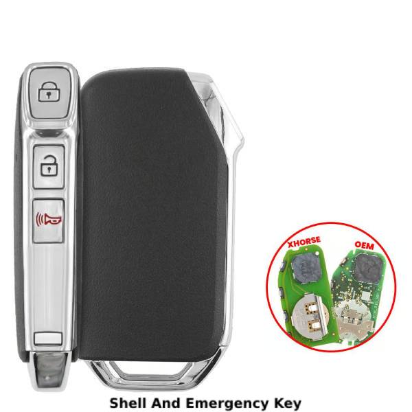 Kia Smart Remote Shell 2+1 Buttons for Xhorse Board XZKA82EN and OEM 6A Type (Lock Unlock Panik)