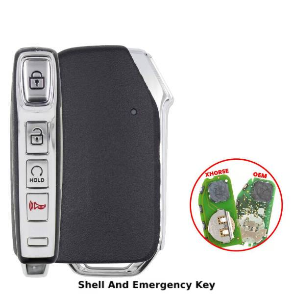Kia Smart Remote Shell 3+1 Buttons Remote Start for Xhorse Board XZKA82EN and OEM 6A Type (Lock Unlock Remote Start Panik)