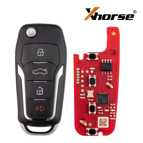 Xhorse Universal Wired Flip Remote Key Ford Style 4 Button 2nd Generation XKFO21EN (New Version of XKFO01EN)
